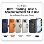 GKK Integrated Ultra-thin PC Full Coverage Phone Case with Ring Holder, For iPhone Duo