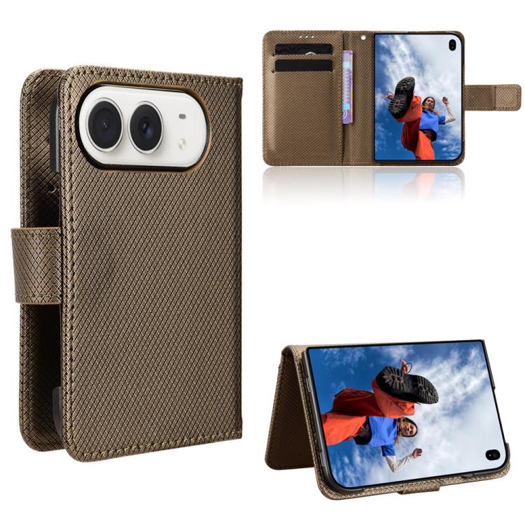 Diamond Texture Leather Phone Case, For iPhone Duo