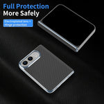 Electroplated Carbon Fiber Pattern Folding Phone Case with Hinge, For iPhone Duo
