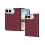 Electroplated Carbon Fiber Pattern Folding Phone Case with Hinge, For iPhone Duo