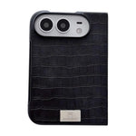 Nameplate Crocodile-Texture Phone Case, For iPhone Duo