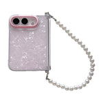 Side Buckle Shell Pattern Phone Case with Beaded Strap, For iPhone Duo
