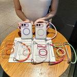 Side Buckle Hinge Magnetic Phone Case with Strap, For iPhone Duo