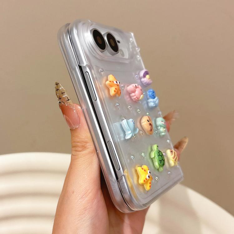 Epoxy Marine Animals Acrylic PC Phone Case, For iPhone Duo