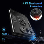 Shockproof Metal Ring Holder Phone Case, For iPhone Duo
