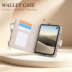 Crossbody Ring Multifunctional Wallet Fold Leather Phone Case, For iPhone Duo
