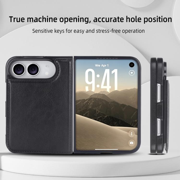 Full Coverage Fold Double Buckle PU Phone Case, For iPhone Duo