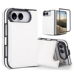 Full Coverage Fold Double Buckle PU Phone Case, For iPhone Duo