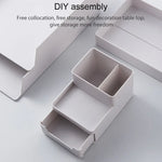 Desktop Removable Assembled Small File Storage Box, 0115-3 (Blue Green), 0115-3 (Grey White)