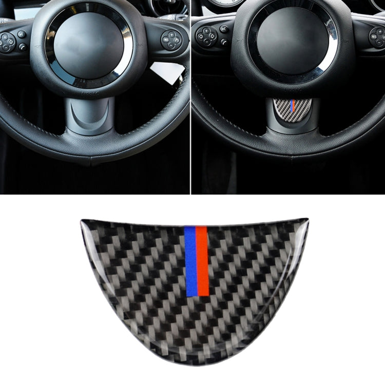 Red Blue Color Car Steering Wheel Carbon Fiber Decorative Sticker for BMW Mini R53 / R55 / R57 / R58 / R59 / R60 / R50 / R52 / F55 / F56, For BMW Mini R53 (Red Blue Color)