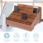 Wooden Multi-cell Mobile Phone Film Stand Desktop Display Rack, 60 Grids, Size: 41.7x34.5x23cm, 60 Grids, Blue, 60 Grids, Pink, 60 Grids, Green