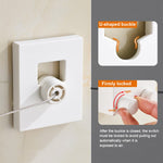 Retractable Indoor And Outdoor Clothes Wall Hanger Magic Drying Rack Balcony Bathroom Invisible Clothesline Wire Rope, White, Silver