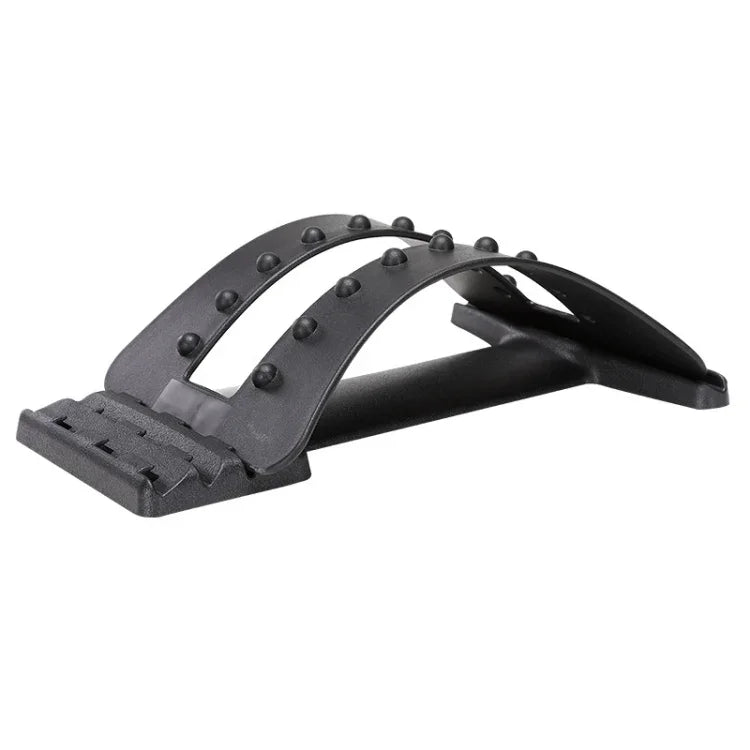 Lumbar Traction Stretching Device Posture Corrector Waist Support Spine Pain Relief Back Massage Stretcher, Ordinary Black