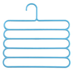 10pcs Multi-function 5 Layers Pants Scarf Silk Tie Plastic Clothes Hangers, 5 Layers Pants Hangers