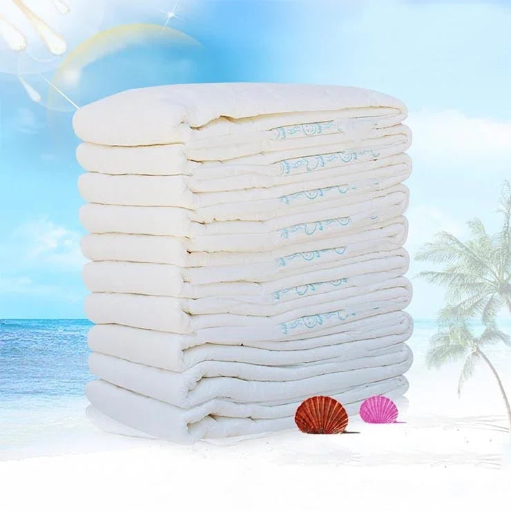 KANG YI DOCTOR Adult Diapers Cloth for Disabled Old Women and Men Disposable Nappy Incontinence, L, Suitable for waistline: 1.7-2.5 Feet, L 10pcs