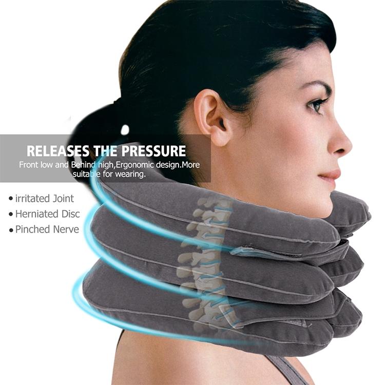 Household Full Cashmere Cervical Traction Instrument Neck Protection Inflatable Cervical Spine Massage Instrument, Full Cashmere (Rose Red), Full Cashmere (Black), Full Cashmere (Coffee), Full Cashmere (Grey), Full Cashmere (Blue), Full Cashmere (Purple)