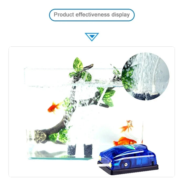 SOBO SB-348A 5W Double Outlets Adjustable Flow Aquarium Air Pump Fish Tank Oxygen Air Pump, 5W  Double Outlets