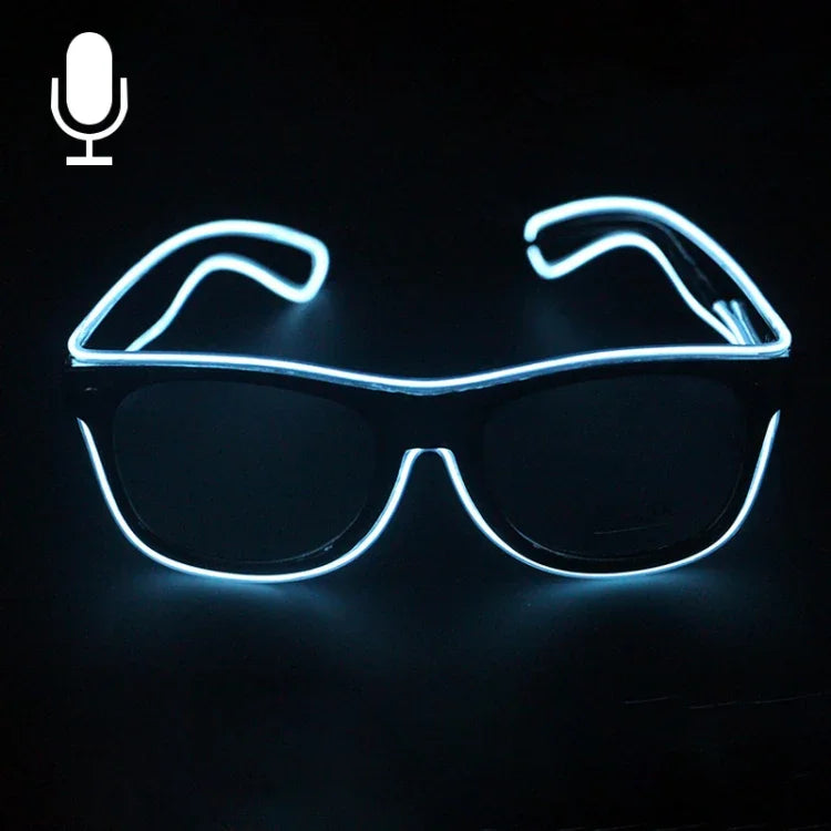 New Style LED Multi-color Fluorescent Glow Glasses EL Flashing Glasses, Sound Control Type, Random Color Delivery, Glow Glasses, Sound Control Type