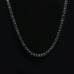 Mens Hip Hop Punk Single Row Crystal Inlaid Alloy Chain Necklace, Size: 24 inch, Size: 24 inch
