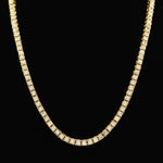 Mens Hip Hop Punk Single Row Crystal Inlaid Alloy Chain Necklace, Size: 24 inch, Size: 24 inch