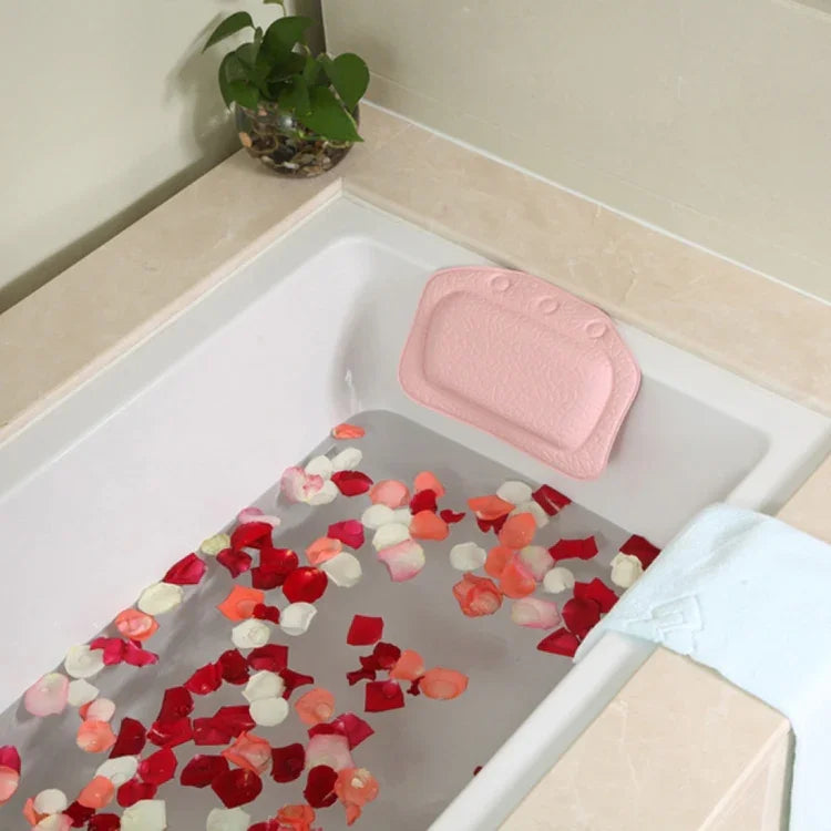 Bathroom Supplies Bathtub Pillow Bath Bathtub Headrest Suction Cup Waterproof Bath Pillows,Random Color Delivery,Size: 31*21cm, Bathtub Pillow