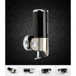 Dual Hotel Shower Manual Dispenser Wall Mounted Washing Liquid Shampoo Soap Bottle, Capacity: 1000ml, 1000ml/Silver, 1000ml/Black, 1000ml/Gold, 1000ml/Transparent, 1000ml/White, 1000ml/Dark Red
