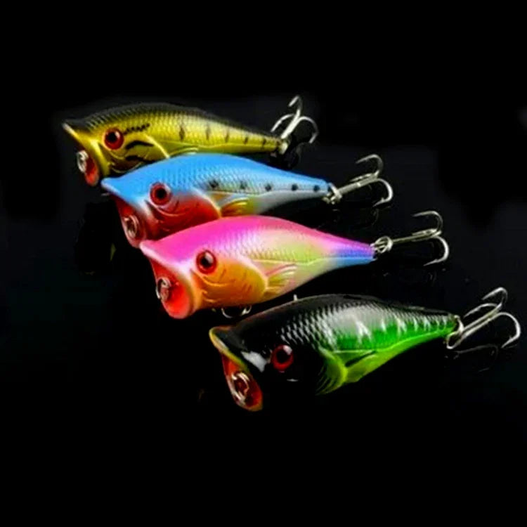 HENGJIA Plastic Artificial Fishing Lures Popper Bionic Fishing Bait with Hooks, Length: 6.5 cm, Random Color Delivery, Length: 6.5 cm