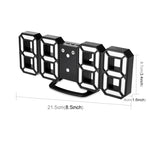 Multi-Function Large 3D LED Digital Wall Alarm Clock with Snooze Function, 12/24 Hours Display for Home, Kitchen, Office, DC 5V, CE Certificated, Black Body Blue Characters, Black Body White Characters