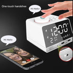K11 Bluetooth Alarm Clock Speaker Creative Digital Music Clock Display Radio with Dual USB Interface, Support U Disk / TF Card / FM / AUX, US Plug, US Plug(Black), US Plug(White)