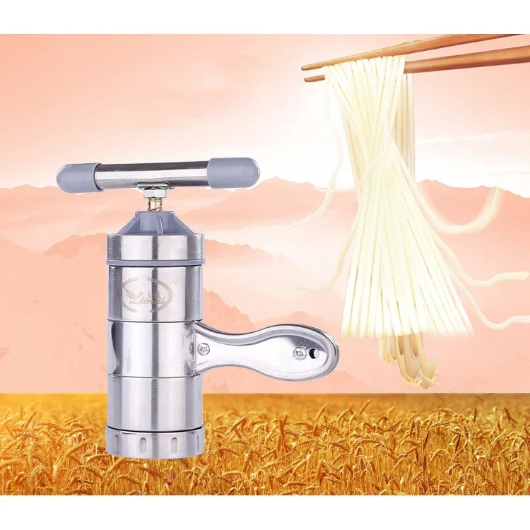 Household Stainless Steel Manual Pasta Machine Hand Pressure Noodle Machine Noodle Maker with 5 Models, Pressure Noodle Maker