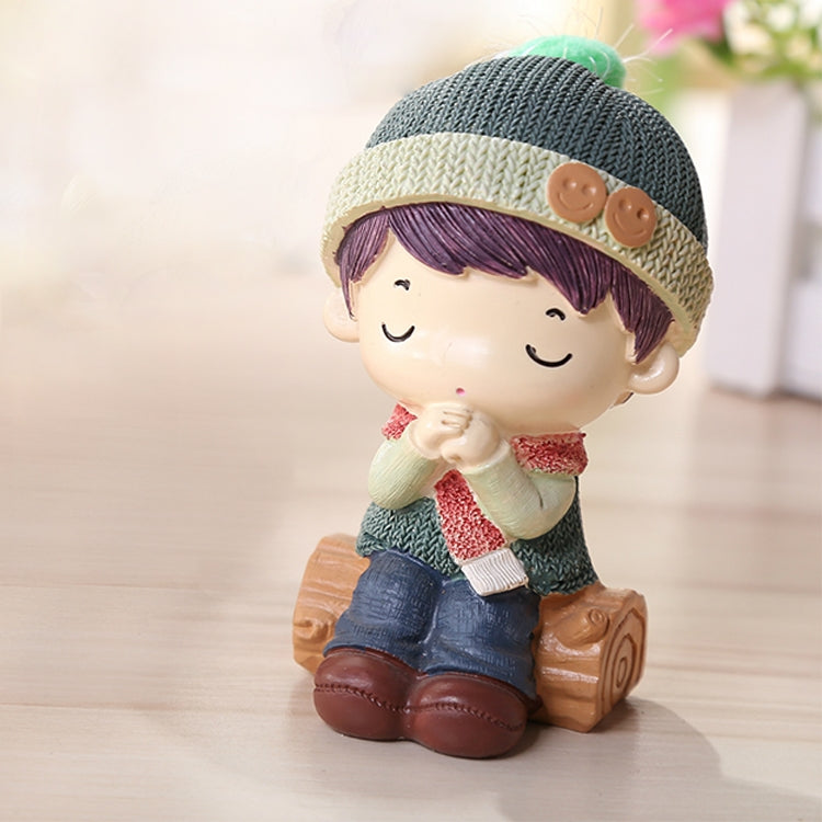 1 Pair Resin Crafts Creative Home Decoration Doll, Random Style Delivery, Y373