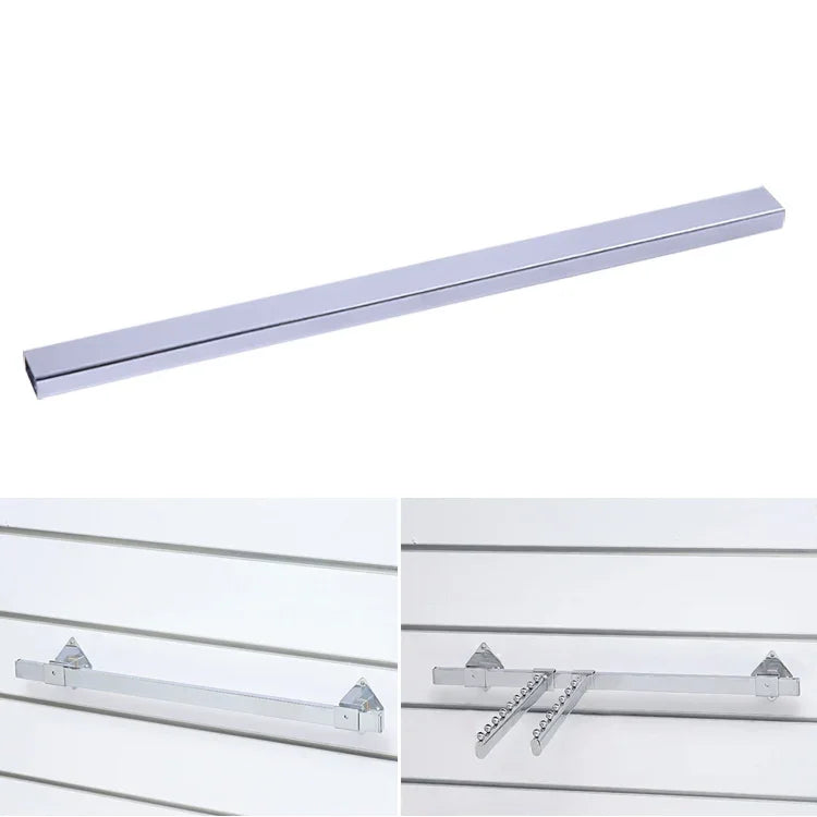 15x30mm Supermarket Shelves Display Electroplated Square Crossbar hook Bracket, Length: 1m, Crossbar Hook