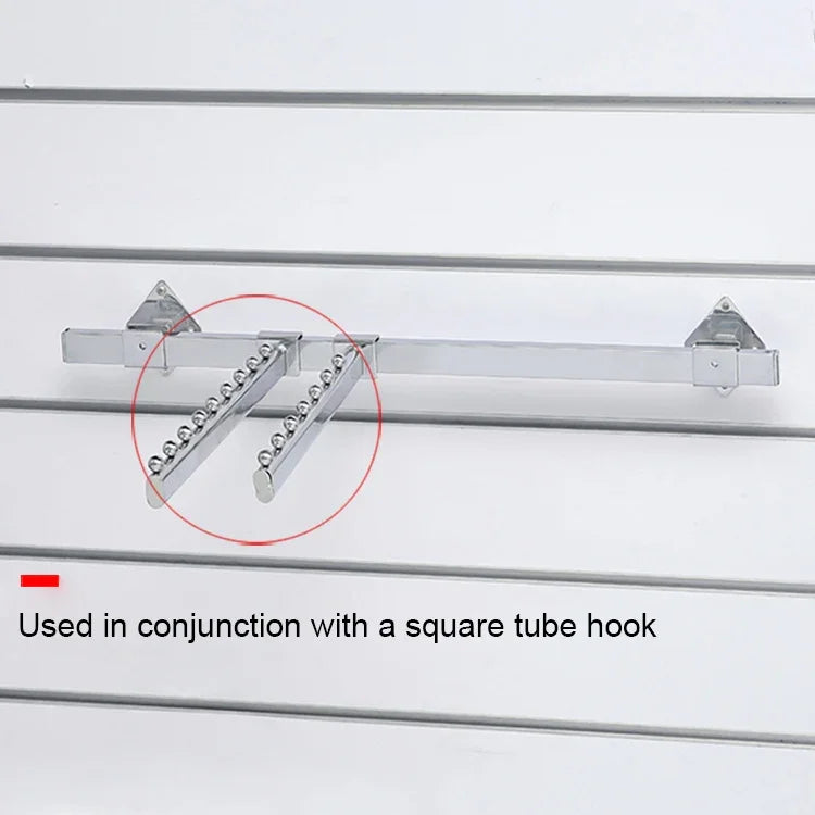 15x30mm Supermarket Shelves Display Electroplated Square Crossbar hook Bracket, Length: 1m, Crossbar Hook