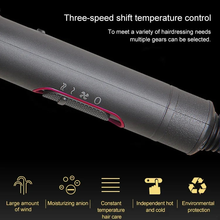 High-power Anionic Cold Hot Air Constant Temperature Hair Dryer, EU Plug, EU Plug (Red + Grey) +3
