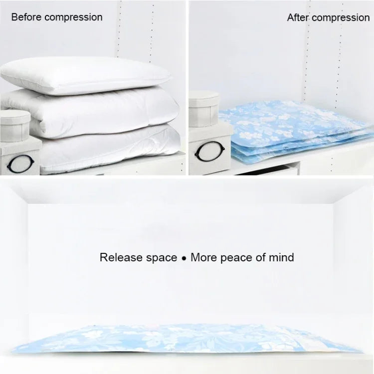 Space Saving Orchids Pattern Vacuum Storage Bag, Thinken Quilts Clothing Vacuum Seal Storage Bag, Size: 80*110 cm, Size: 80*110 cm