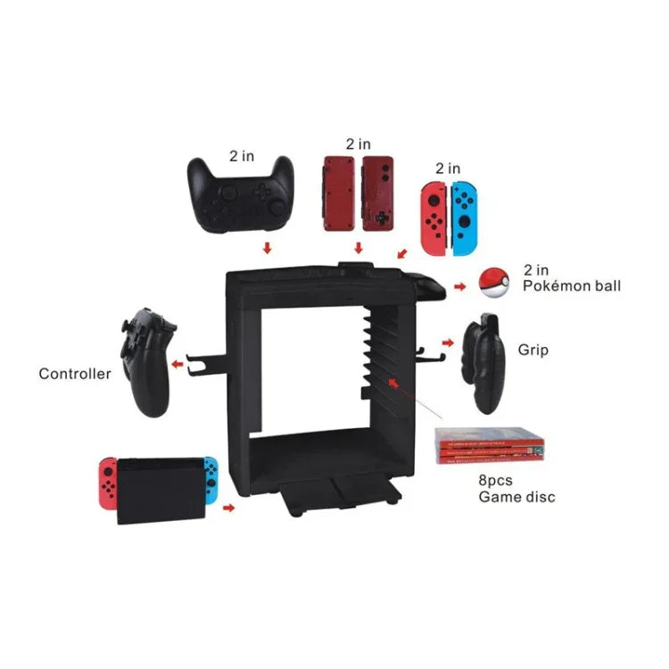 KJH Multi-function Bracket Handle Charging Base Receiving Frame for Nintendo Switch, KJH-SWITCH-27