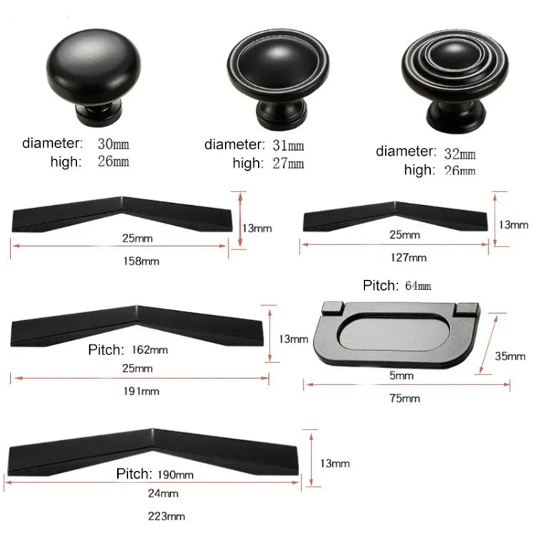 1052-64 Simple Cabinet Door Handle Drawer Wardrobe Zinc Alloy Handle, 1052-64