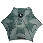 6 Holes Automatic Foldable Fishing Net Nylon Shrimp Crab Minnow Trap Fish Cast Net Fishing Tackle, 6 Holes