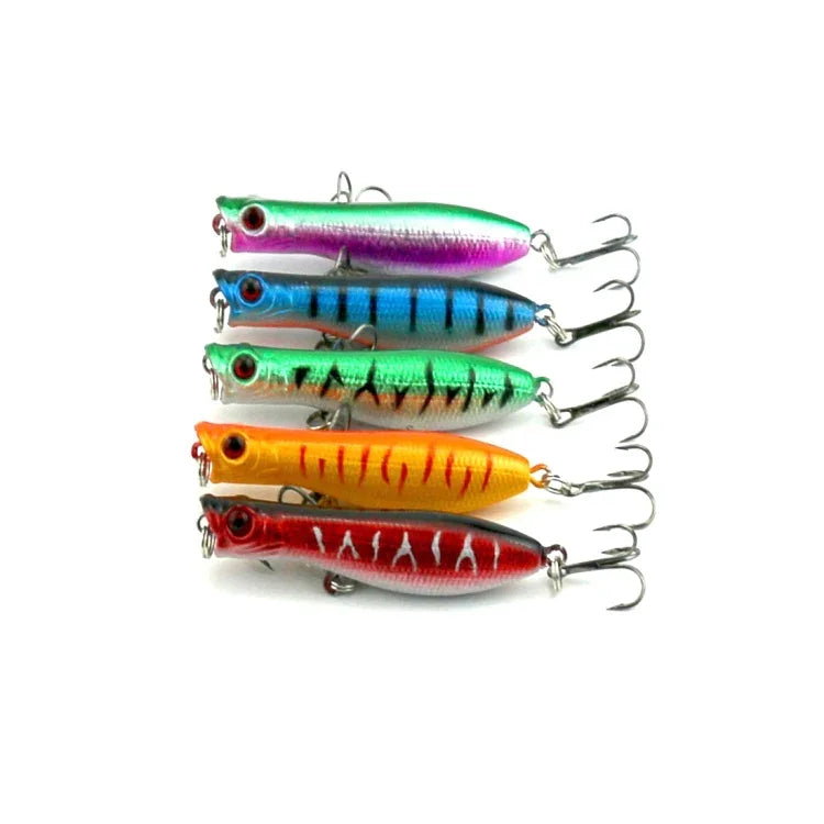 HENGJIA Artificial Fishing Lures Popper Bionic Fishing Bait with Hooks, Length: 6 cm, Random Color Delivery, Length: 6 cm