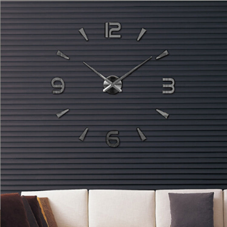Bedroom Home Decoration Watch Frameless 3D Mirror Large DIY Wall Sticker Mute Clock, Size: 100*100cm, 3M013S (Black), 3M013S (Gold), 3M013S (Silver)