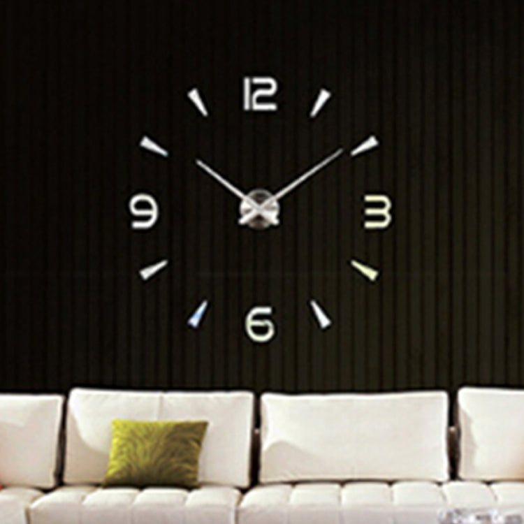 Bedroom Home Decoration Watch Frameless 3D Mirror Large DIY Wall Sticker Mute Clock, Size: 100*100cm, 3M013S (Black), 3M013S (Gold), 3M013S (Silver)