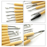 11 in 1 Wooden DIY Clay Cutter Pottery Clay Sculpture Utility Knife Set, Sculpture Utility Knife Set
