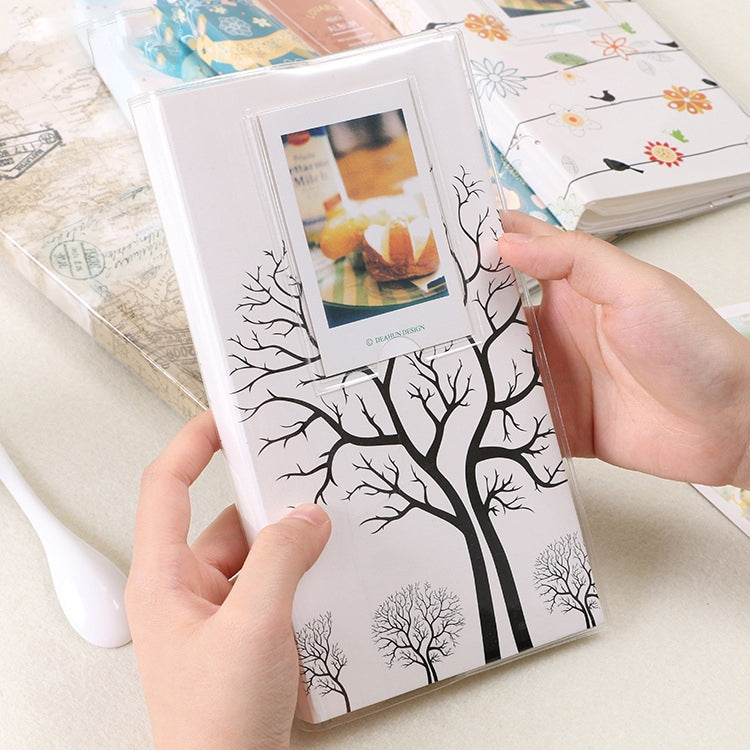 3 inch DIY Creativity Insert Type Mini Exquisite Photo Album, Little Swallow Pattern, Baymax Pattern, Four Leaf Clover Pattern, Many Trees Dry Pattern, Forest Deer Pattern, Iron Tower Pattern