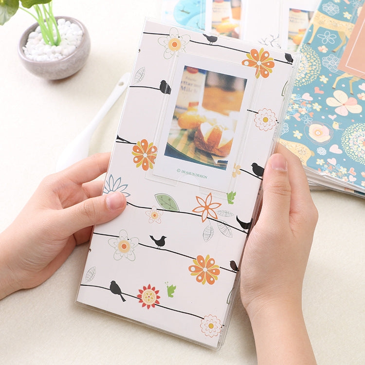 3 inch DIY Creativity Insert Type Mini Exquisite Photo Album, Little Swallow Pattern, Baymax Pattern, Four Leaf Clover Pattern, Many Trees Dry Pattern, Forest Deer Pattern, Iron Tower Pattern