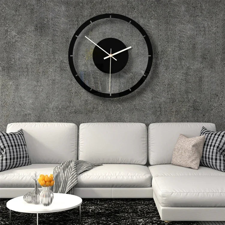 TM011 A Round Wooden Dial Transparent Acrylic Mute Wall Clock, TM011 A