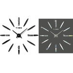 Bedroom Home Decor Large 3D Mirror DIY Wall Sticker Clock, Size: 100*100cm, 3M003 (Black), 3M003 (Silver)