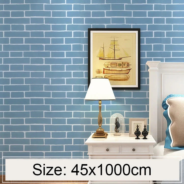 Mediterranean Brick Creative 3D Stone Brick Decoration Wallpaper Stickers Bedroom Living Room Wall Waterproof Wallpaper Roll, Size: 45 x 1000cm, Mediterranean brick