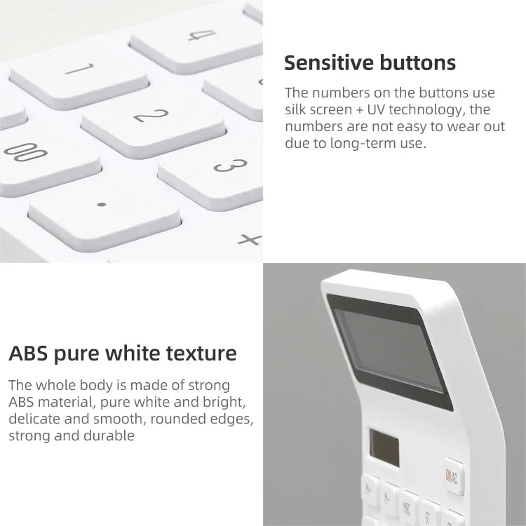 Original Xiaomi Youpin LEMO Rice Calculator 12-bit LED Display ABS Material 6 Degree Angle, 12-bit Calculator