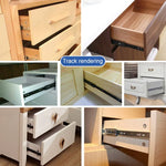 14 inches 3-section Mute Stainless Steel Sliding Drawer Slides Ball Slide Rail Length: 35cm, 14 inches