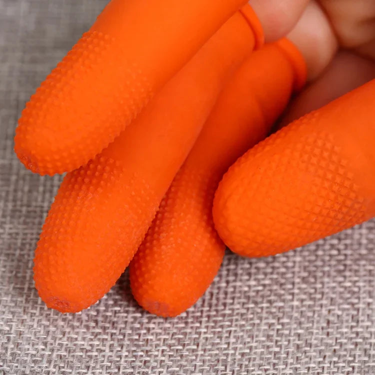 100pcs / Pack Antistatic Antislip Durable Fingertips Latex Protective Gloves, Size: M, 2.6*6.3cm, Size: M, 2.6*6.3cm